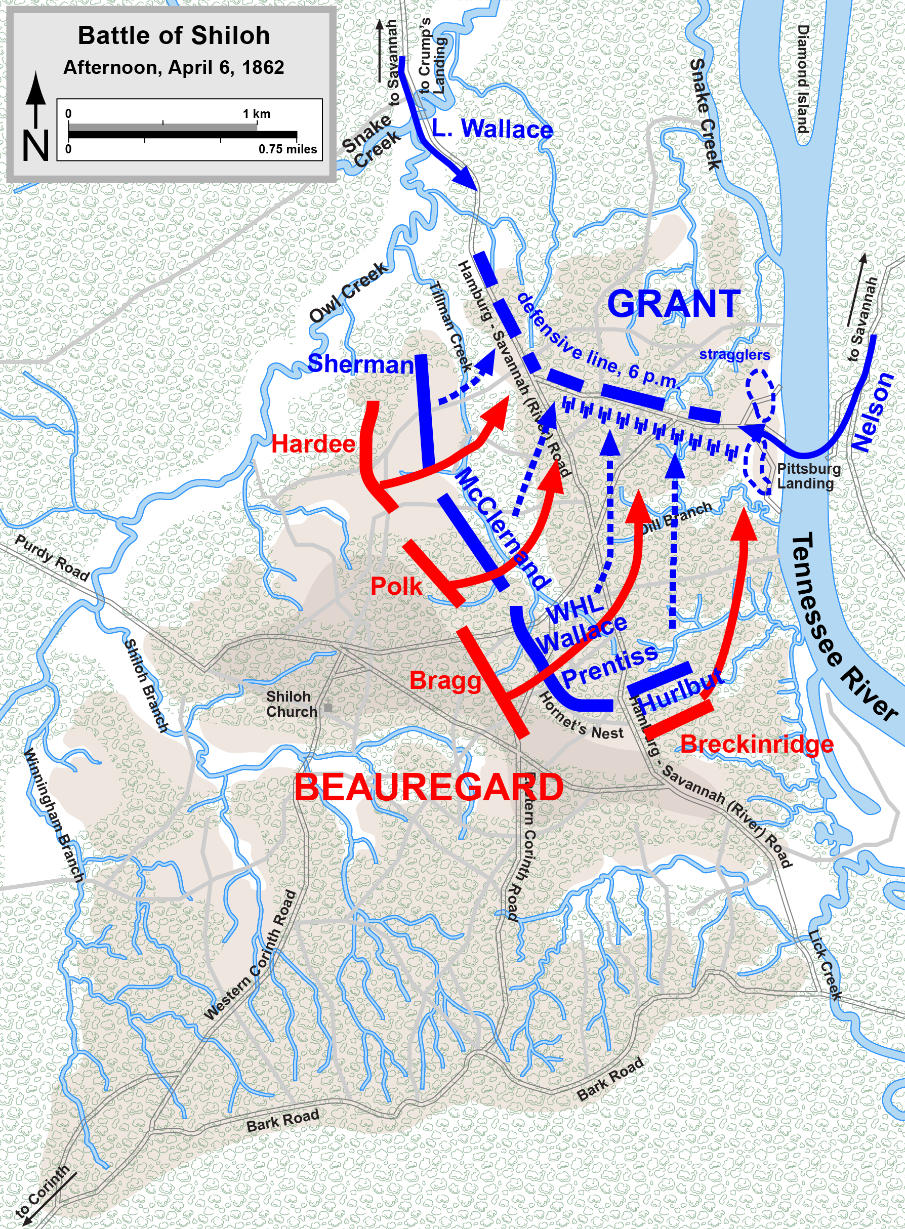 Shiloh Battle April 6, (Hal Jespersen/Wikimedia)