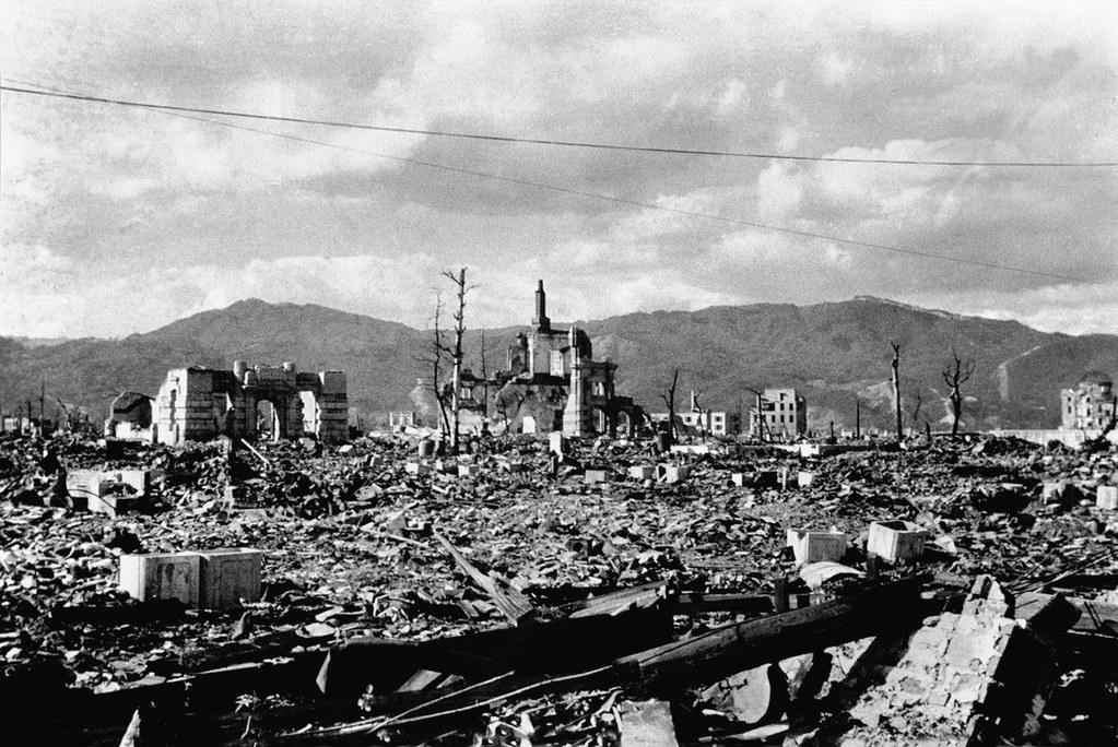   A view of Hiroshima, in 1945, from a hill which rises in the eastern part of the city. (Shunkichi Kikuchi)  