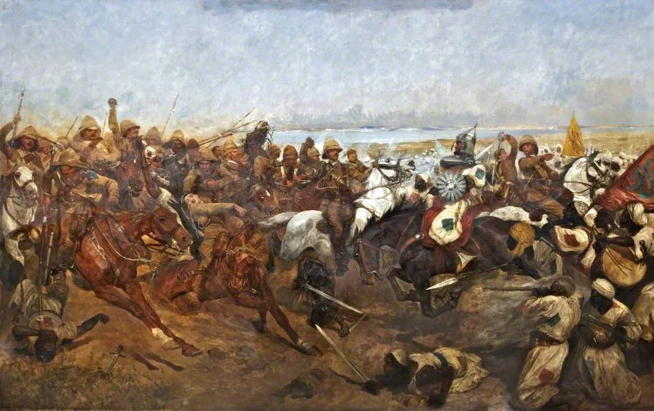 "The Charge of the 21st Lancers at Omdurman" by Richard Caton Woodville, Jr. (Wikimedia)