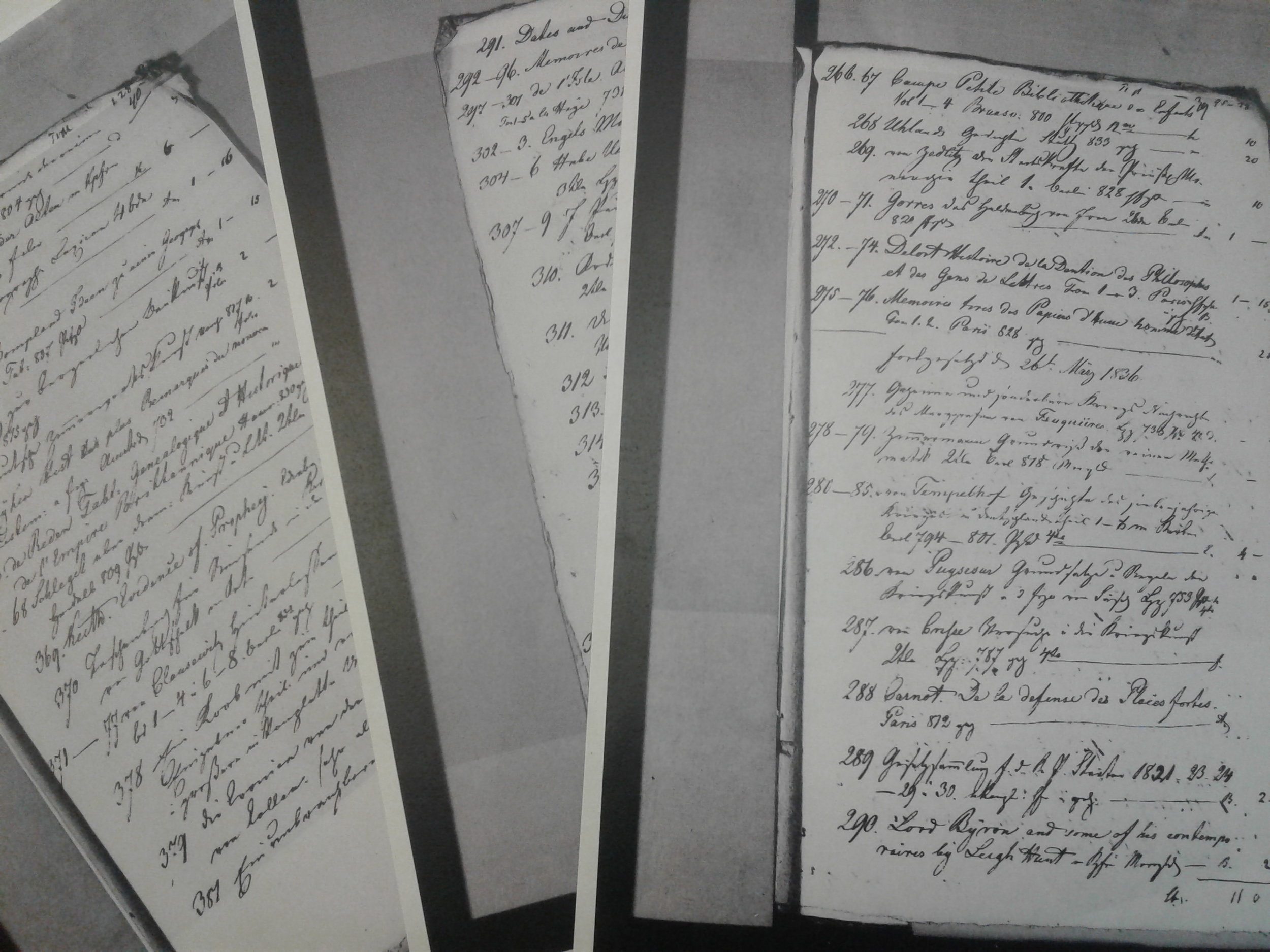   Pages from the booklist found in the Testament of Marie von Clausewitz (Courtesy of Brandenburgisches Landesarchive/Brandenburg State Archive)  