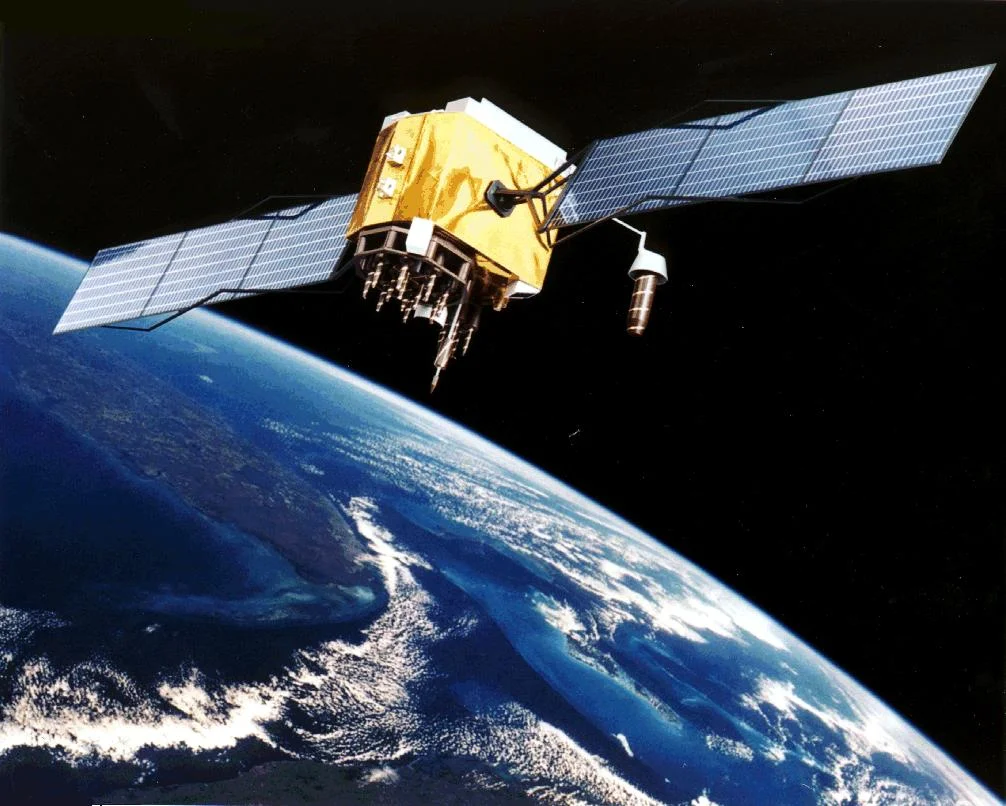 Artist's conception of GPS Block II-F satellite in Earth orbit. (NASA/Wikimedia)