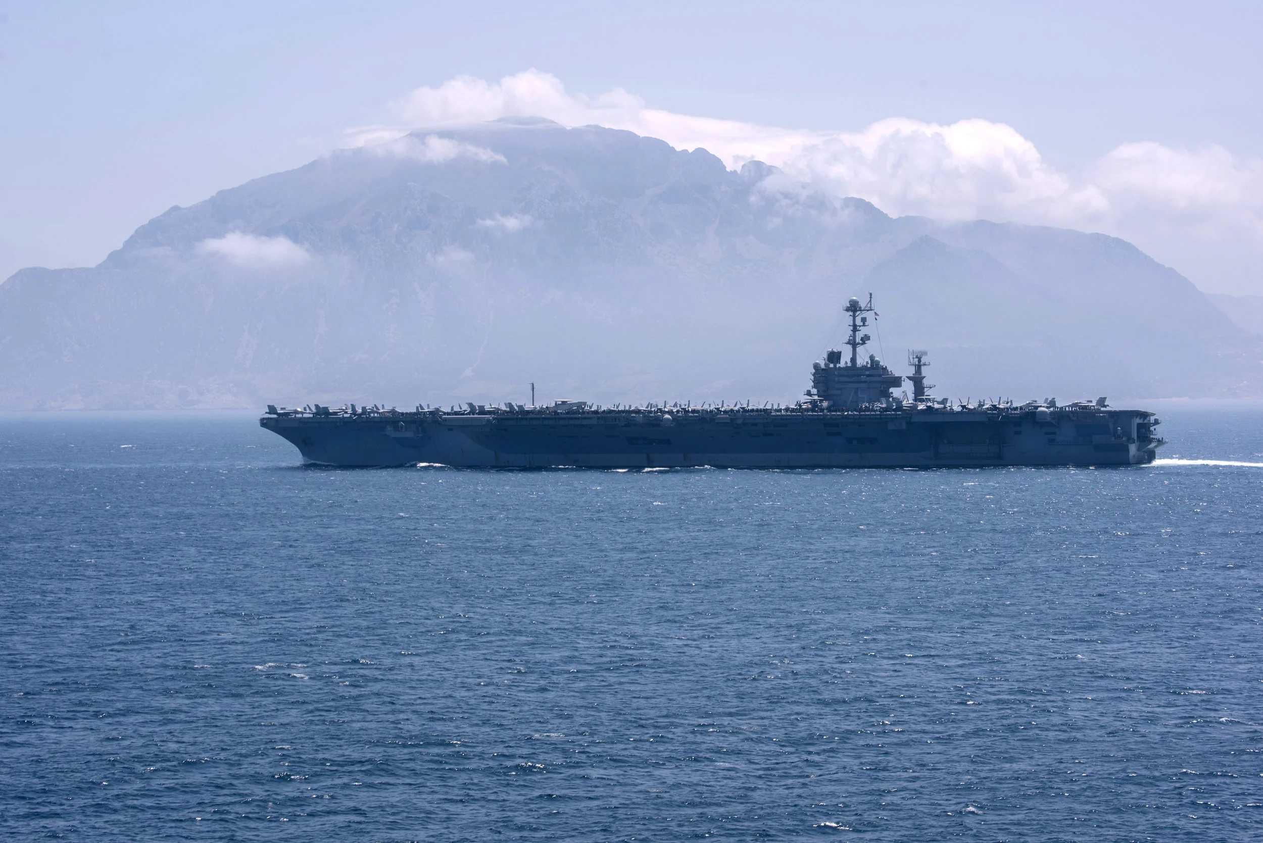 USS Harry S. Truman (CVN-75) conducts a strait transit. (U.S. Navy Photo)