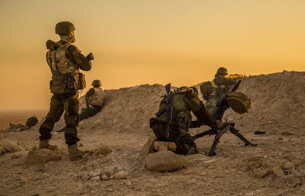 An image shared on social media of Russian mercenaries operating in Syria (Twitter)