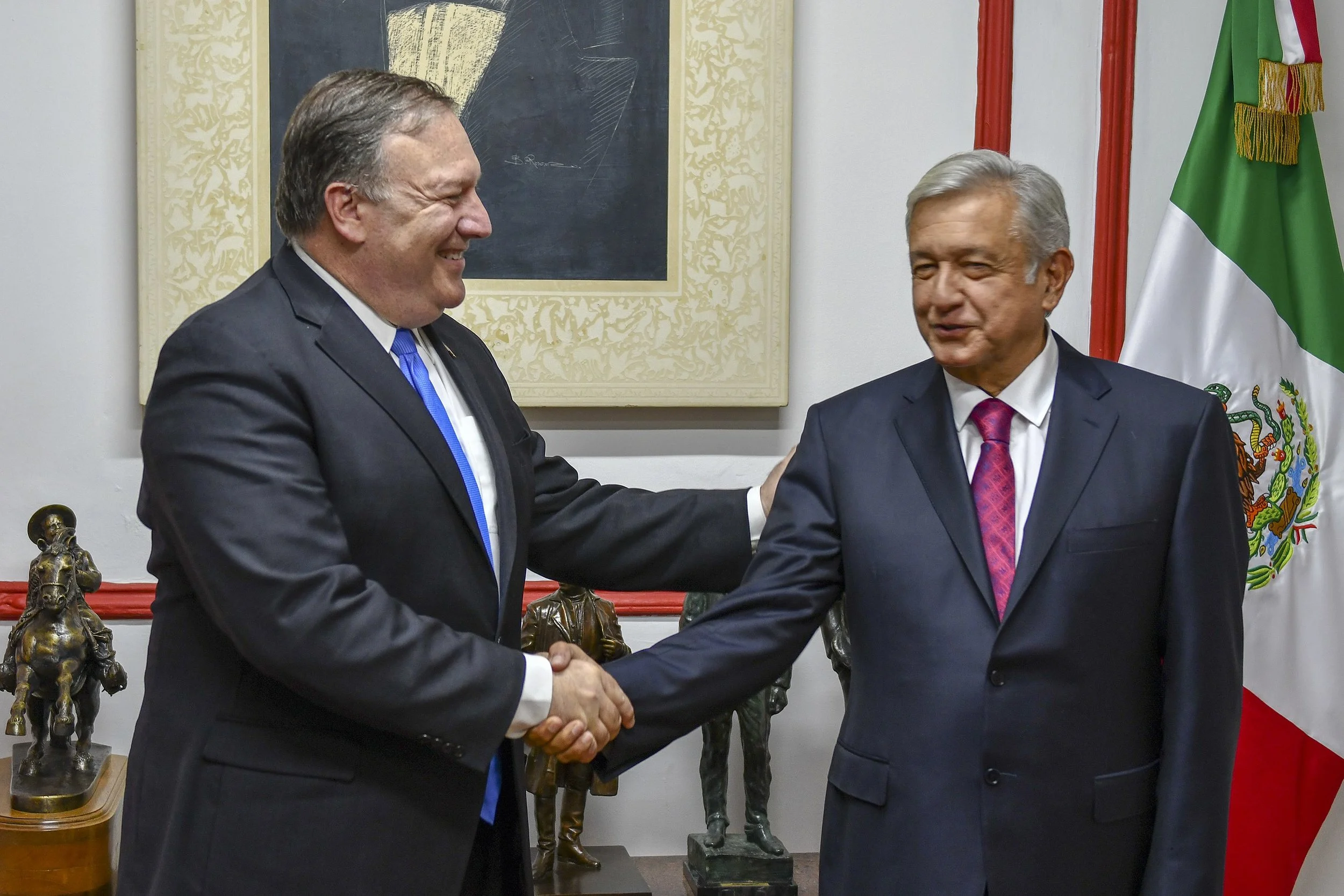 U.S. Secretary of State Michael R. Pompeo meets with Mexican President-elect Andres Manuel Lopez Obrador in Mexico City, Mexico on July 13, 2018. (Department of State Photo/Wikimedia)