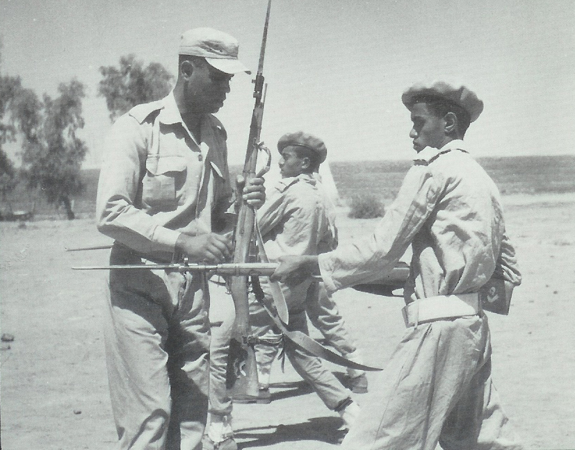   An Egyptian instructor at the San'a military academy showing a Yemeni how to use a bayonet during the North Yemen Civil War (Wikimedia)  