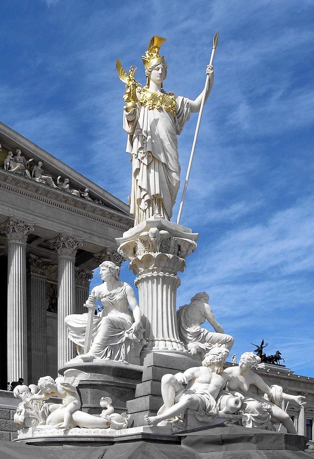Statue of Pallas Athena in front of the Austrian Parliament Building. (Wikimedia)