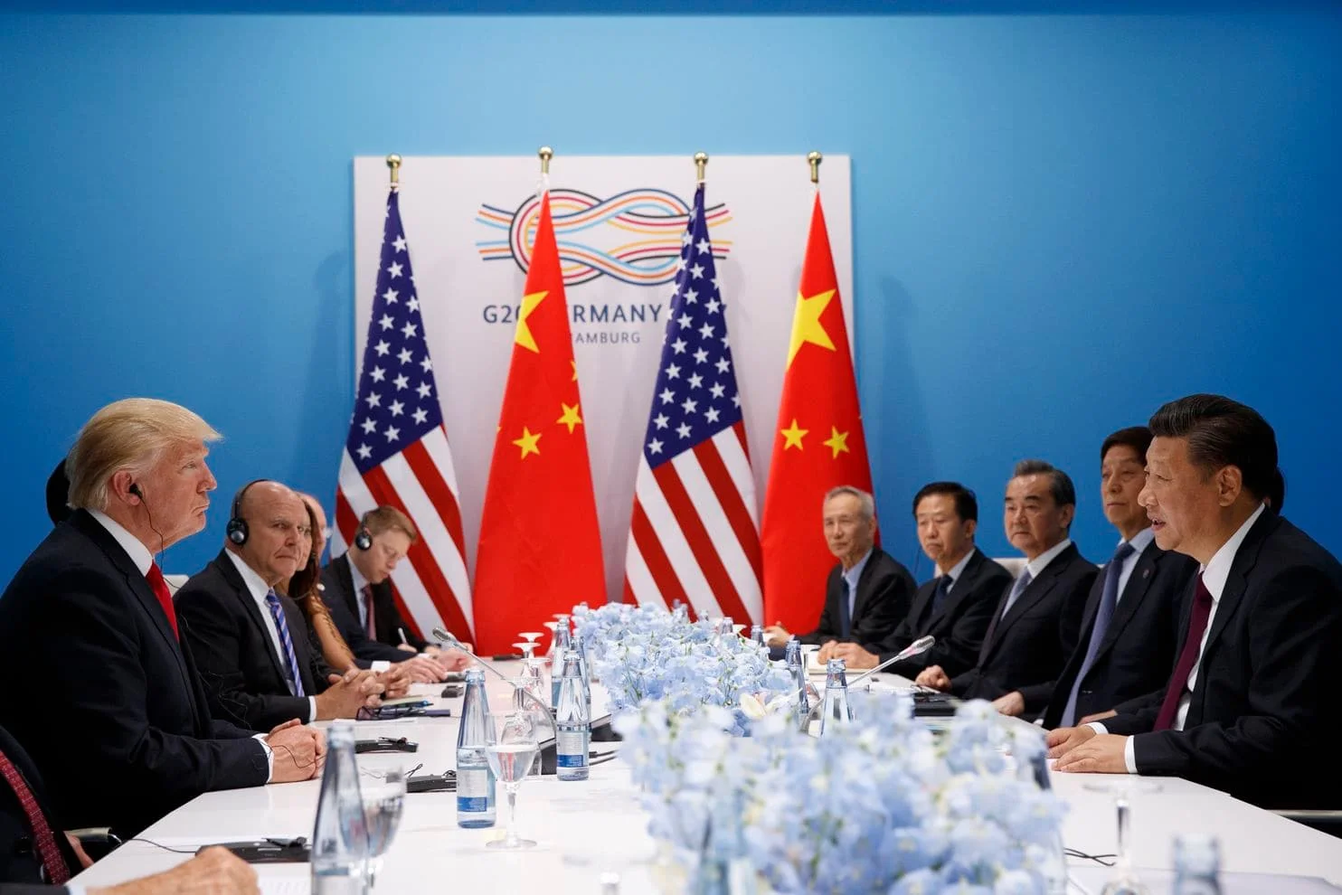President Trump meets with Chinese President Xi Jinping on July 8, 2017, at the Group of 20 summit in Hamburg, Germany. (Evan Vucci/AP)