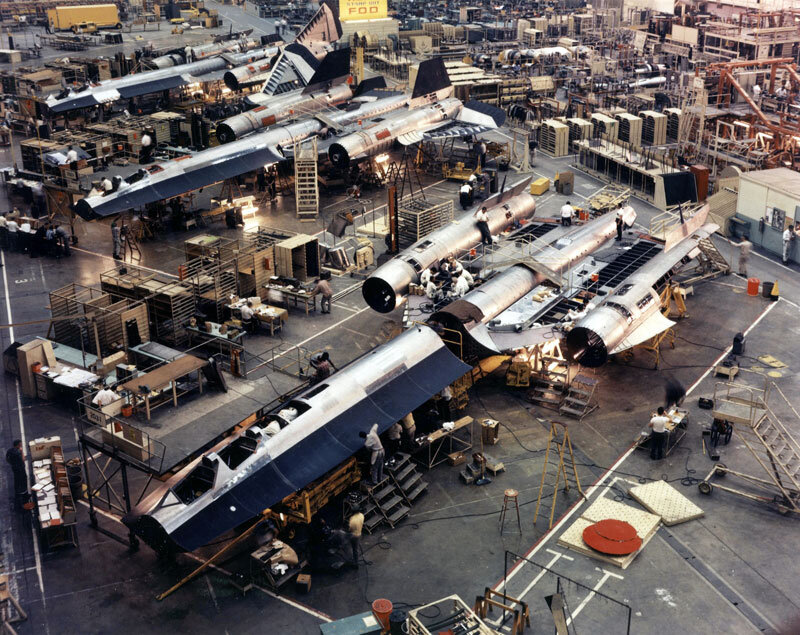   SR-71 Blackbird assembly line at Skunk Works (CIA/Wikimedia)  