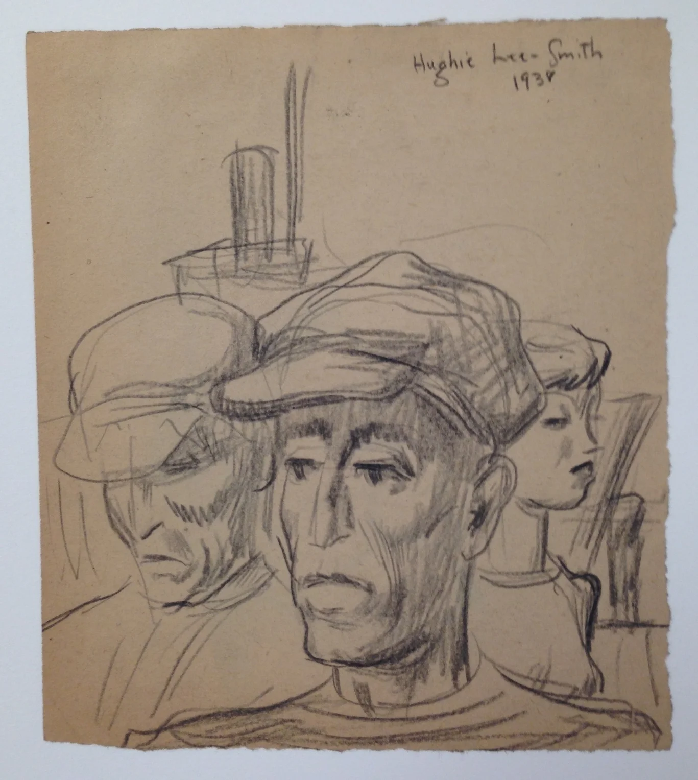 Untitled (Two Men, One Woman) , graphite, 1938.