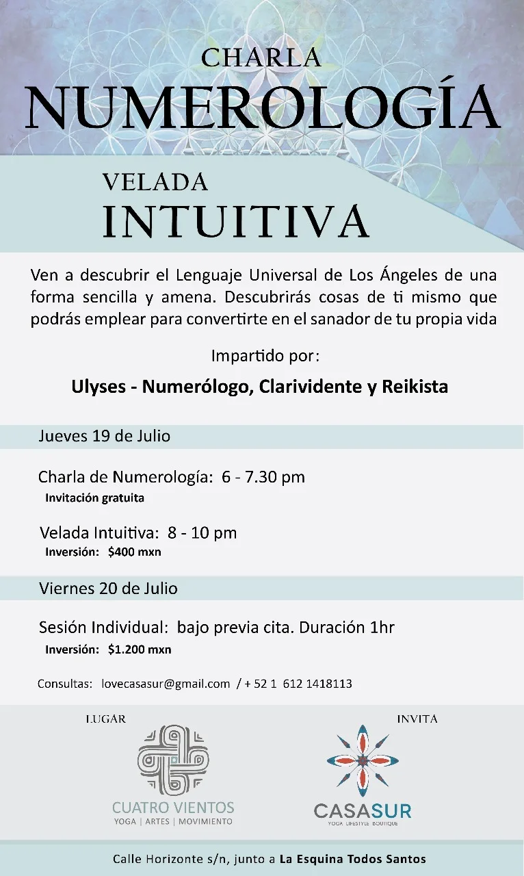 Charla Numerologia Velada Intuitiva
