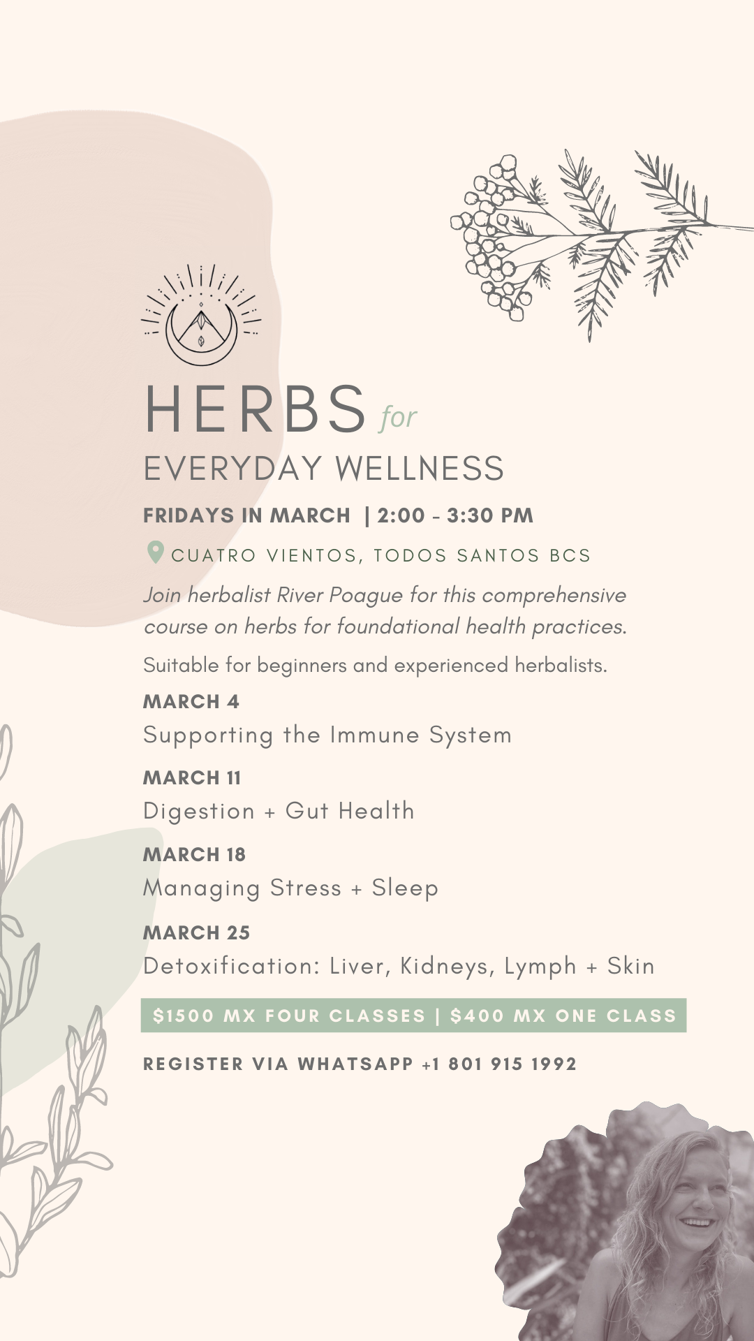 HERBS FOR EVERYDAY WELLNESS WORKSHOP SERIES FRIDAYS IN MARCH