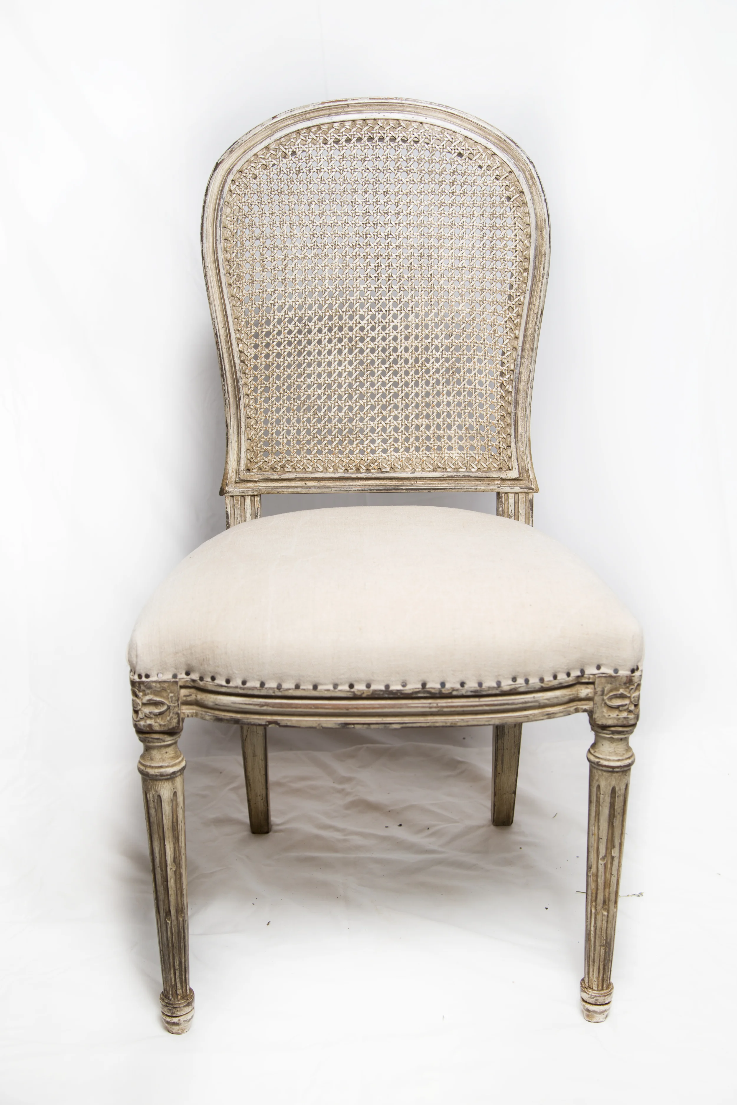 One of six Parisian chairs we found in Les Puces in Paris. Love this finish!