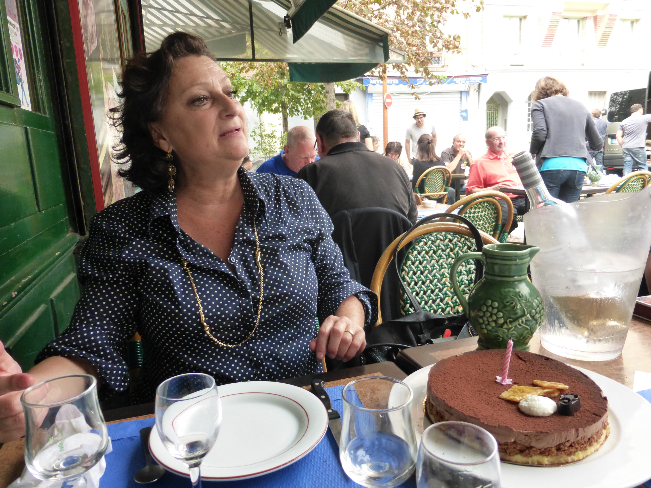 Danielle knew exactly what we should order for lunch and the cafe owner surprised her with a birthday cake.