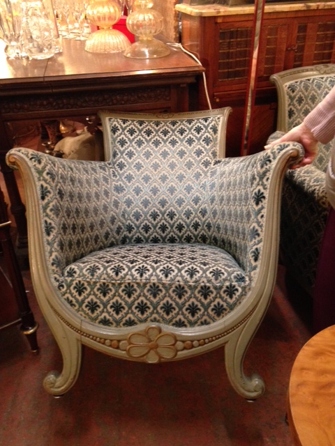 My sister bought a pair of these elegant bergeres in the first shop we visited. You couldn't find these in the states!