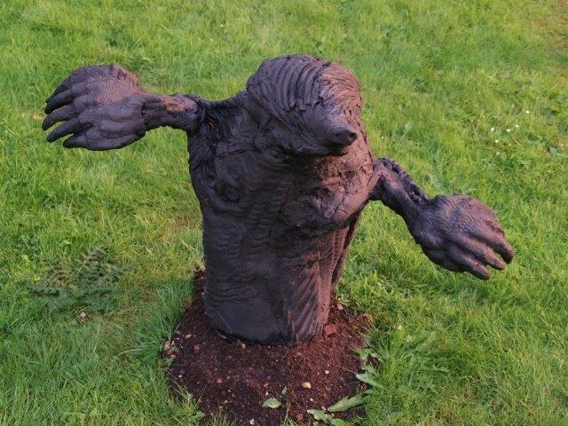 “Fatkin the Miner-Mole”, cast here in resin with coal-dust