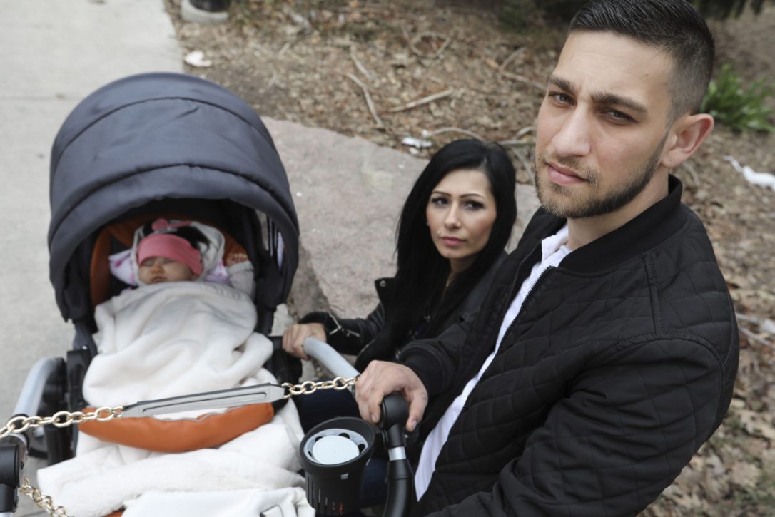 Gergo Balgh, right, is seen with his wife Nicoletta and daughter Nicole. Although the couple's spousal sponsorship application is still in process, in March, Canada Border Services Agency booked Balogh for deportation. He is scheduled to be removed from Canada on Wednesday. (RICHARD LAUTENS / TORONTO STAR)