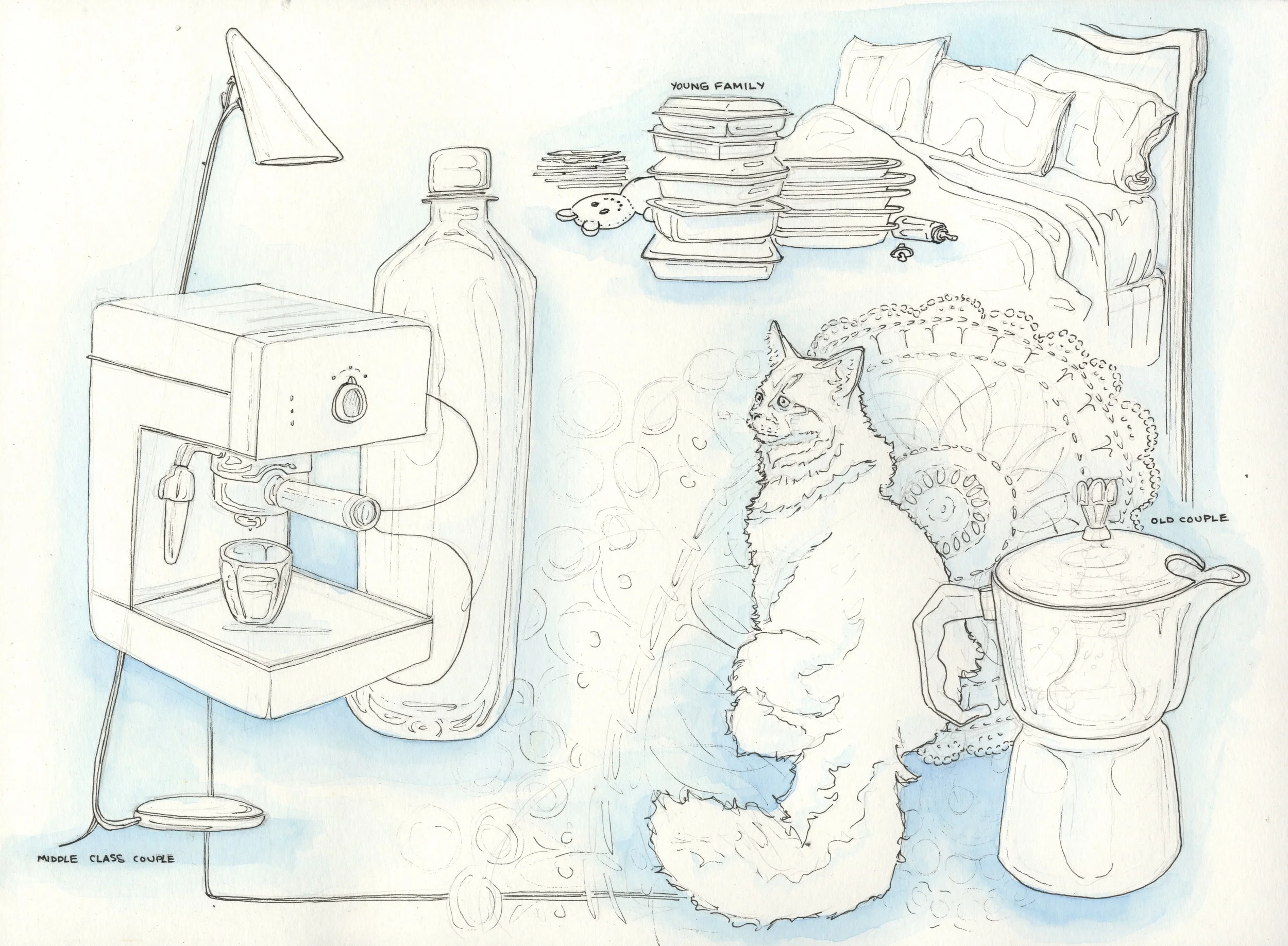 Watercolor and ink, 2014