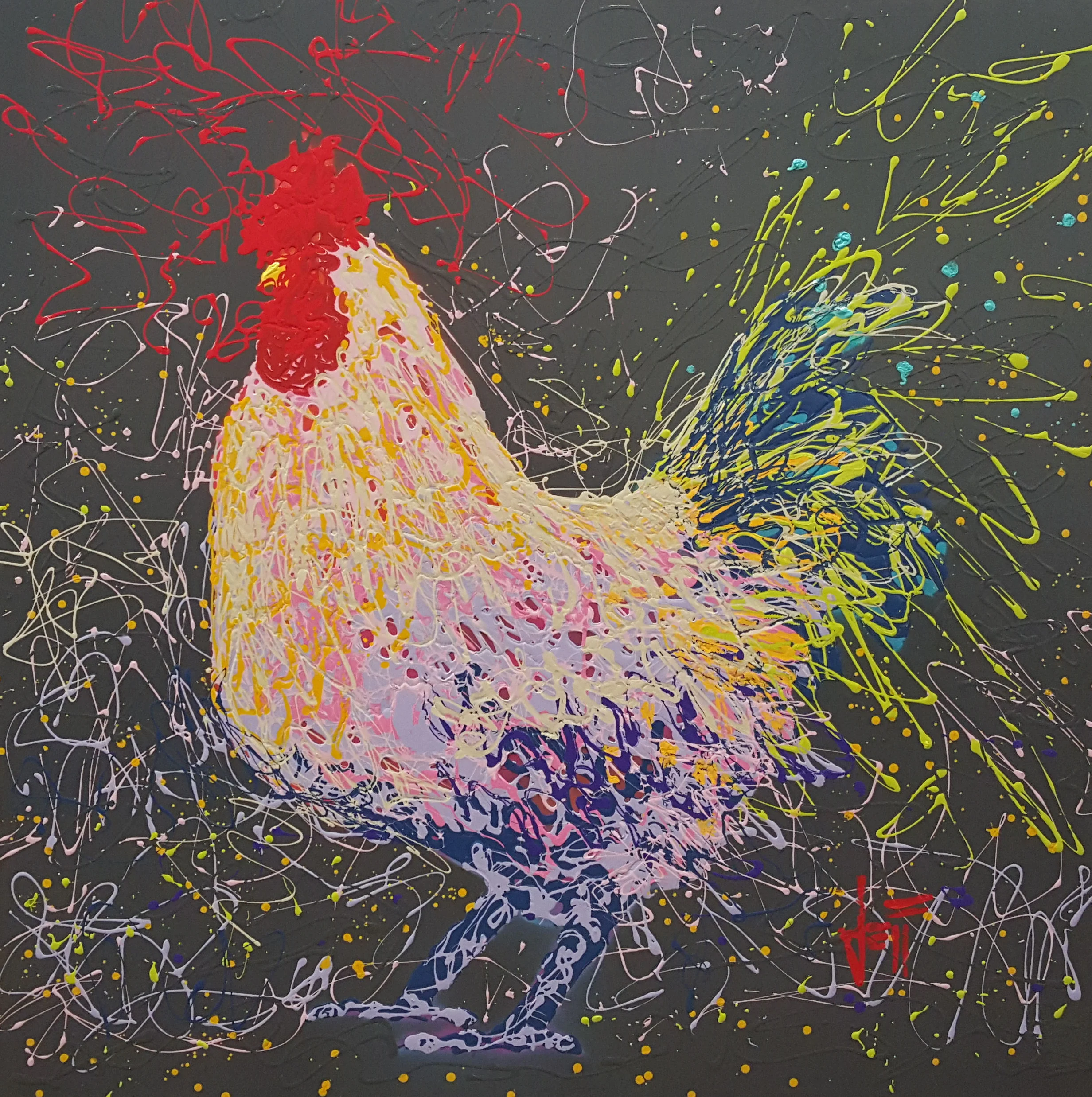 Gustavo-acrylic on canvas 48" x 48" ~sold