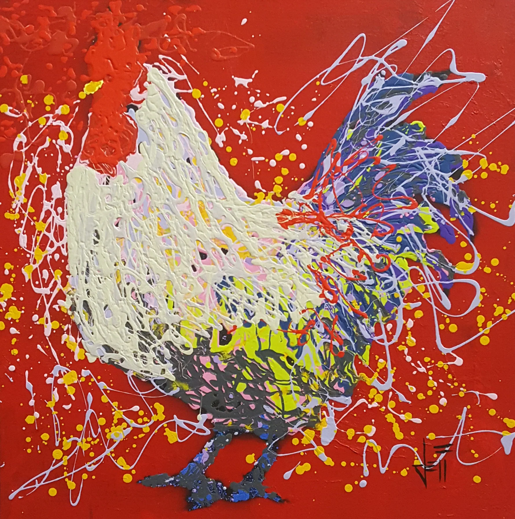 Jax The Rooster-acrylic on canvas 24" x 24"