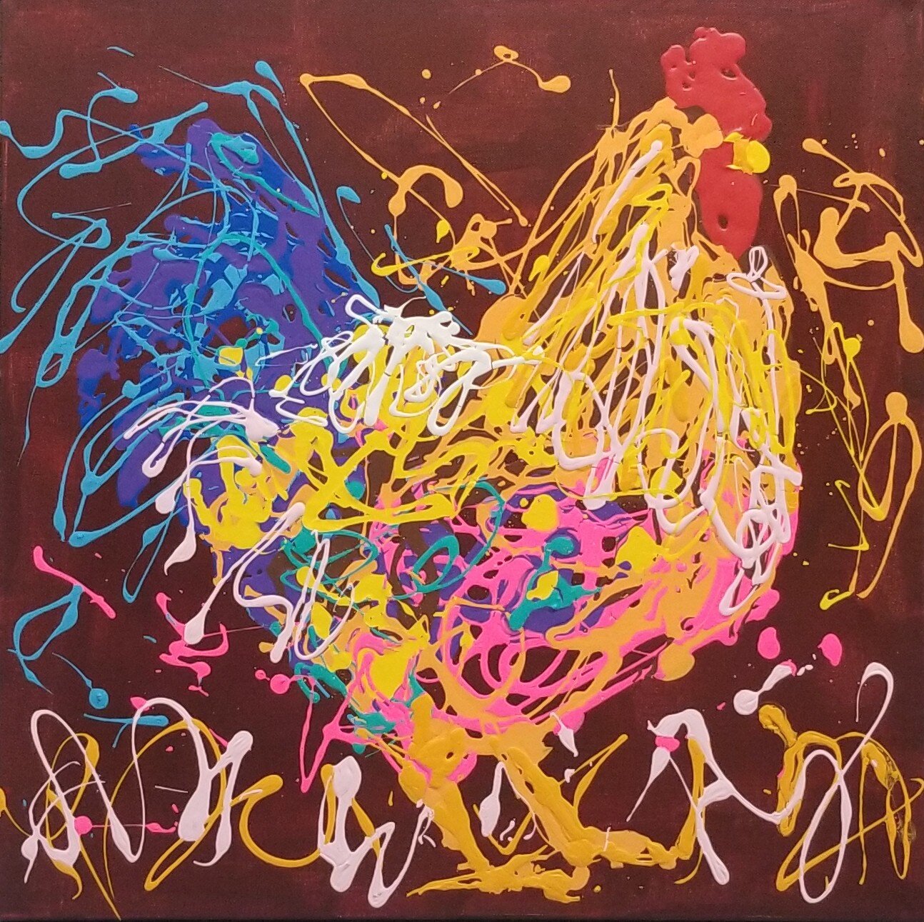  Victor The Rooster-acrylic on canvas 24” x 24”   Boutin Gallery 