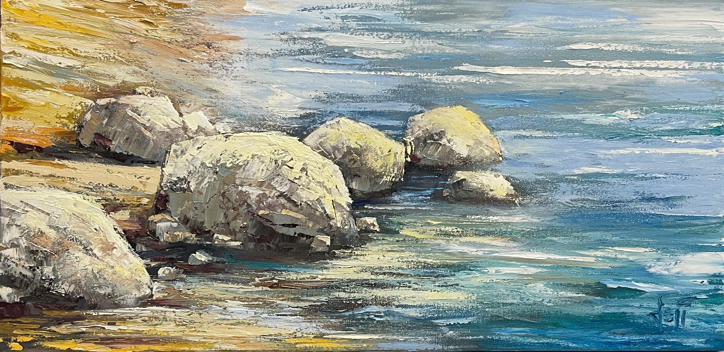  Calm Waters-oil on canvas 15” x 30”  Idea Gallery 