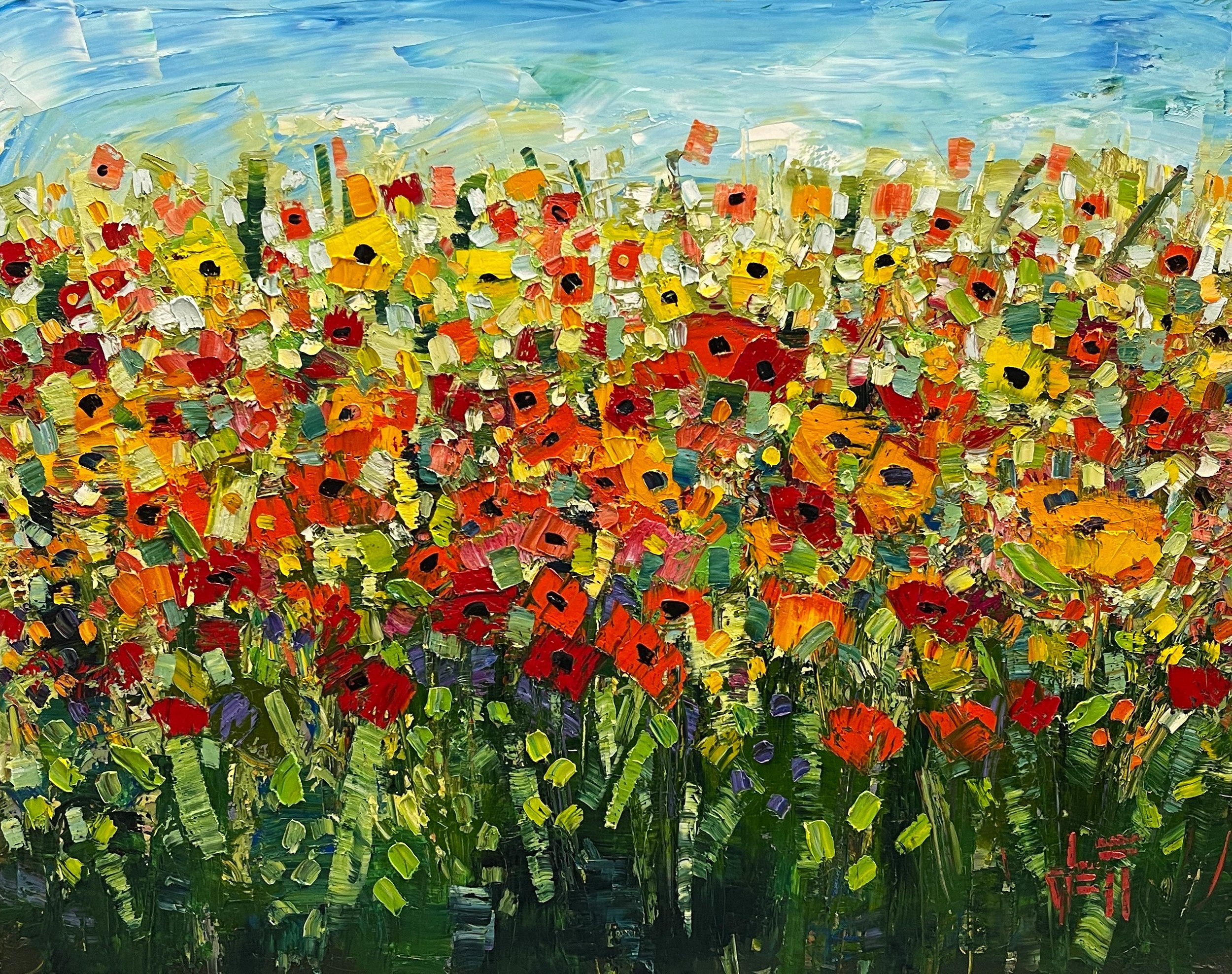  Petal Pushers-oil on canvas 48” x 60”   Art Resources 