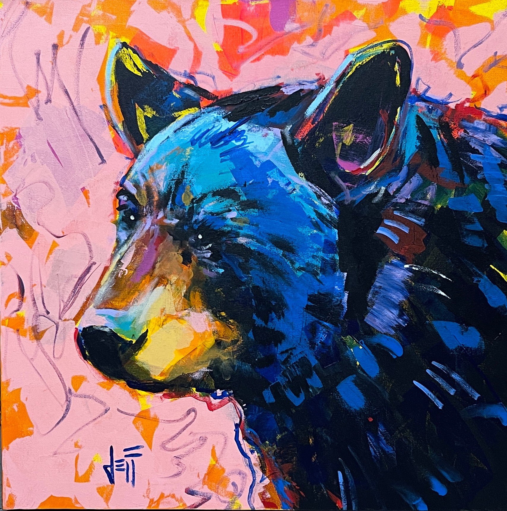  Bearly Blue-acrylic on canvas 24” x 24”  Sivertson Gallery 