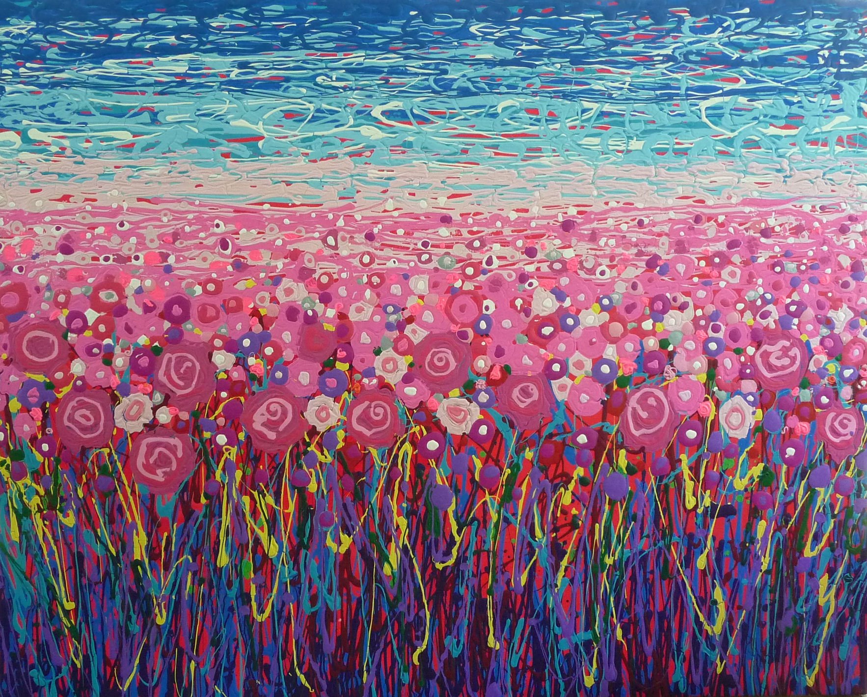  Flower Farm-acrylic on canvas 48” x 60” ~SOLD 