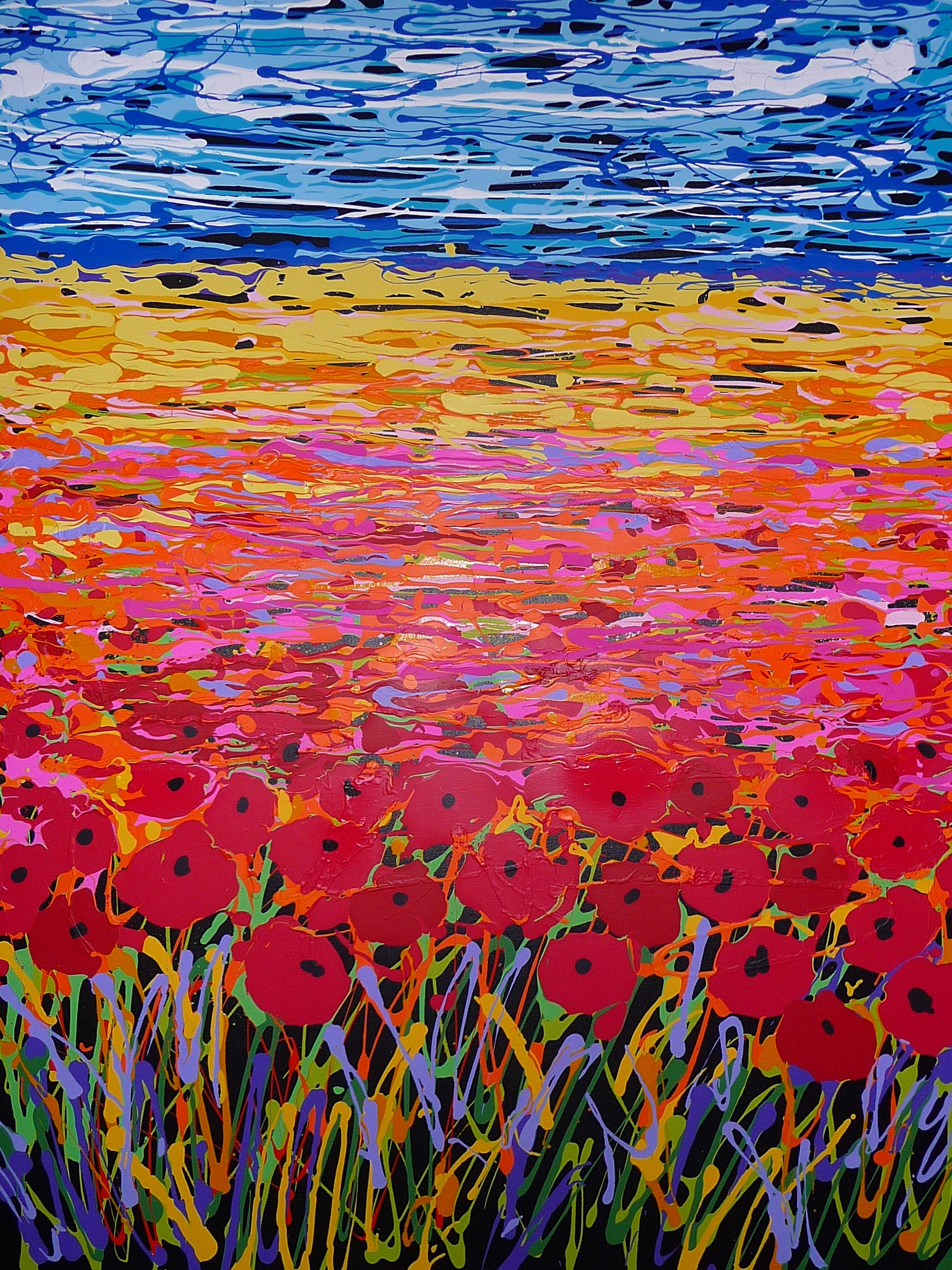  Poppy Palette-acrylic on canvas 48” x 36” ~SOLD 