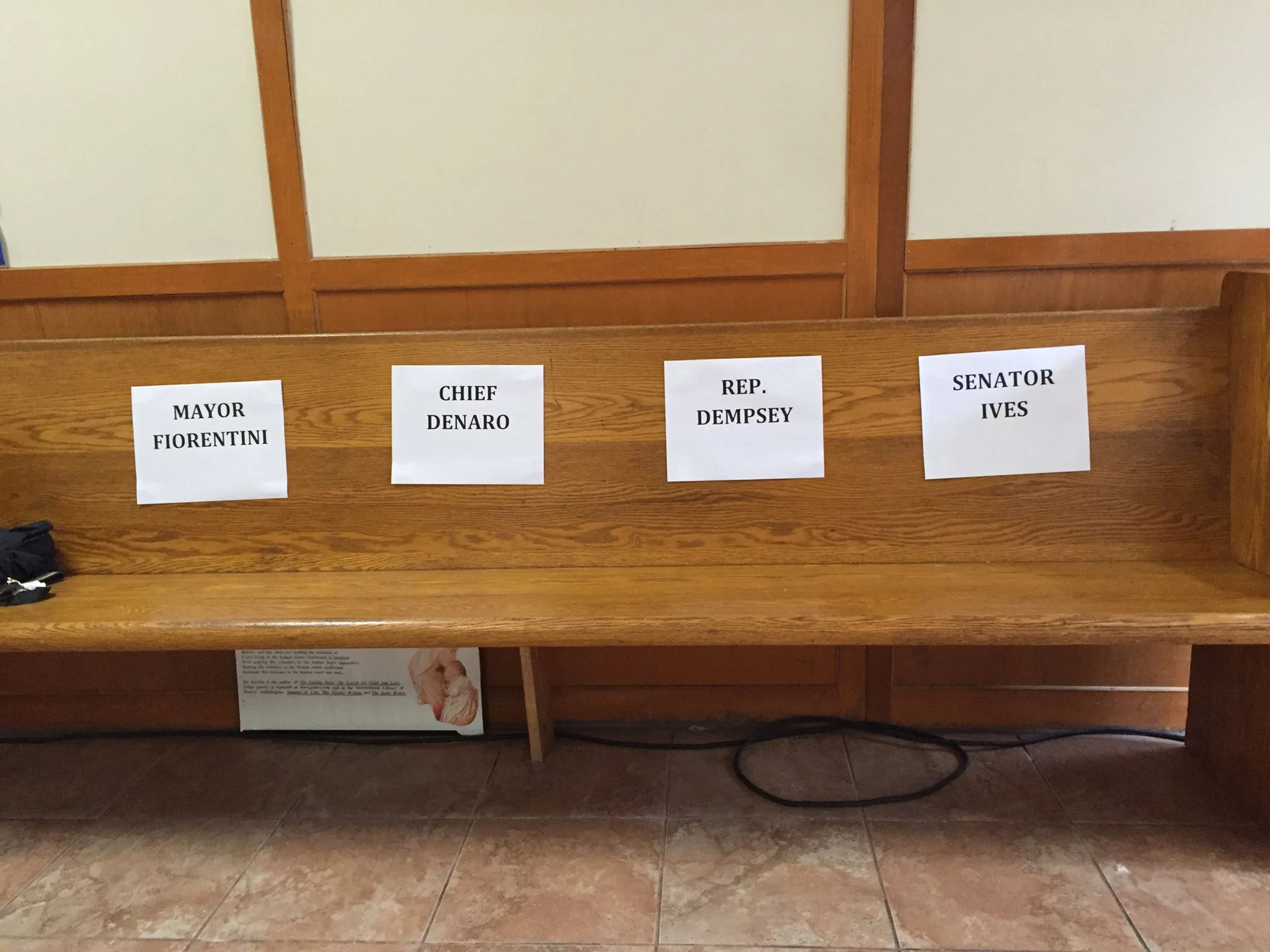Haverhill Community Immigration Meeting to address immigrant concerns June 17, 2017 at St. James Church Hall, 185 Winter St. in Haverhill Seats were set aside for invited panelists Mayor James J. Fiorentini, Police Chief Alan R. DeNaro, state Rep. Brian S. Dempsey and state Sen. Kathleen O’Connor Ives.