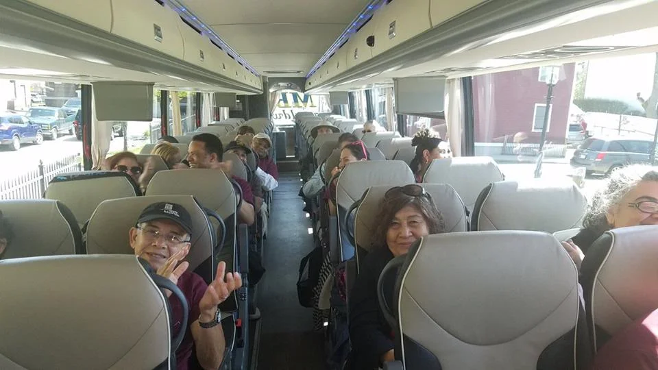 The Lawrence/Lowell bus is fired up and ready to go! #RaiseUpMA #paidleave #FightFor15 - May 8