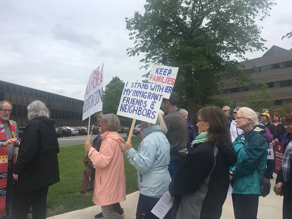 Marching at ICE offices in Burlington MA - June 2018