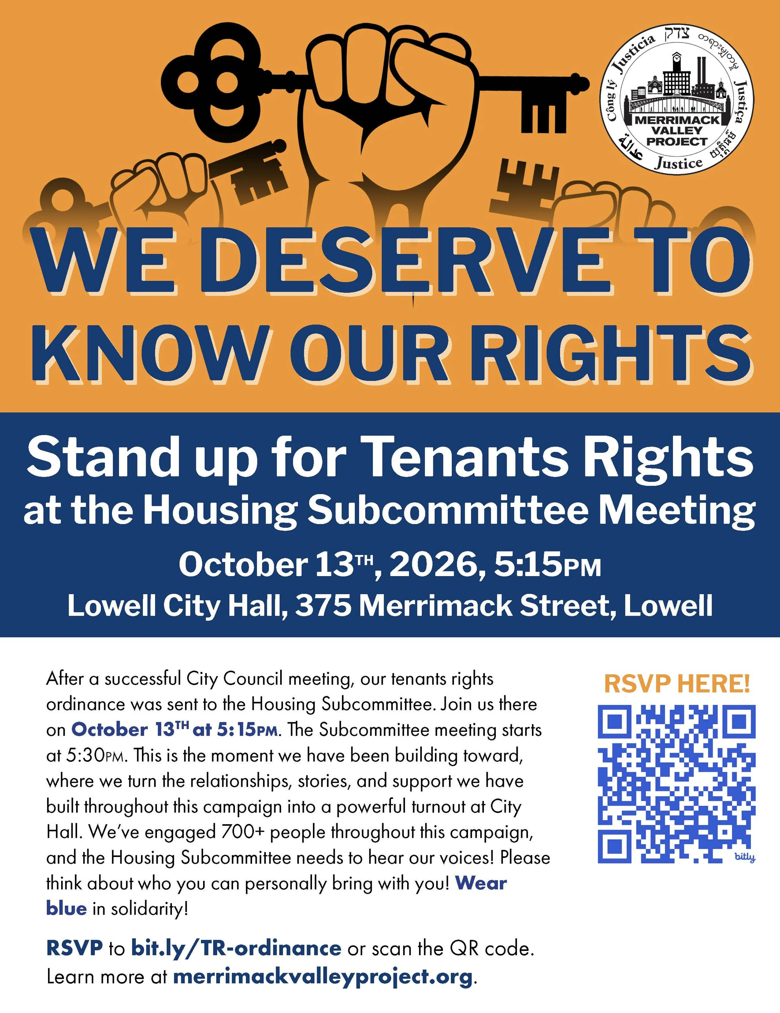 Stand Up for Tenants Rights at the Lowell Housing Subcommittee Meeting