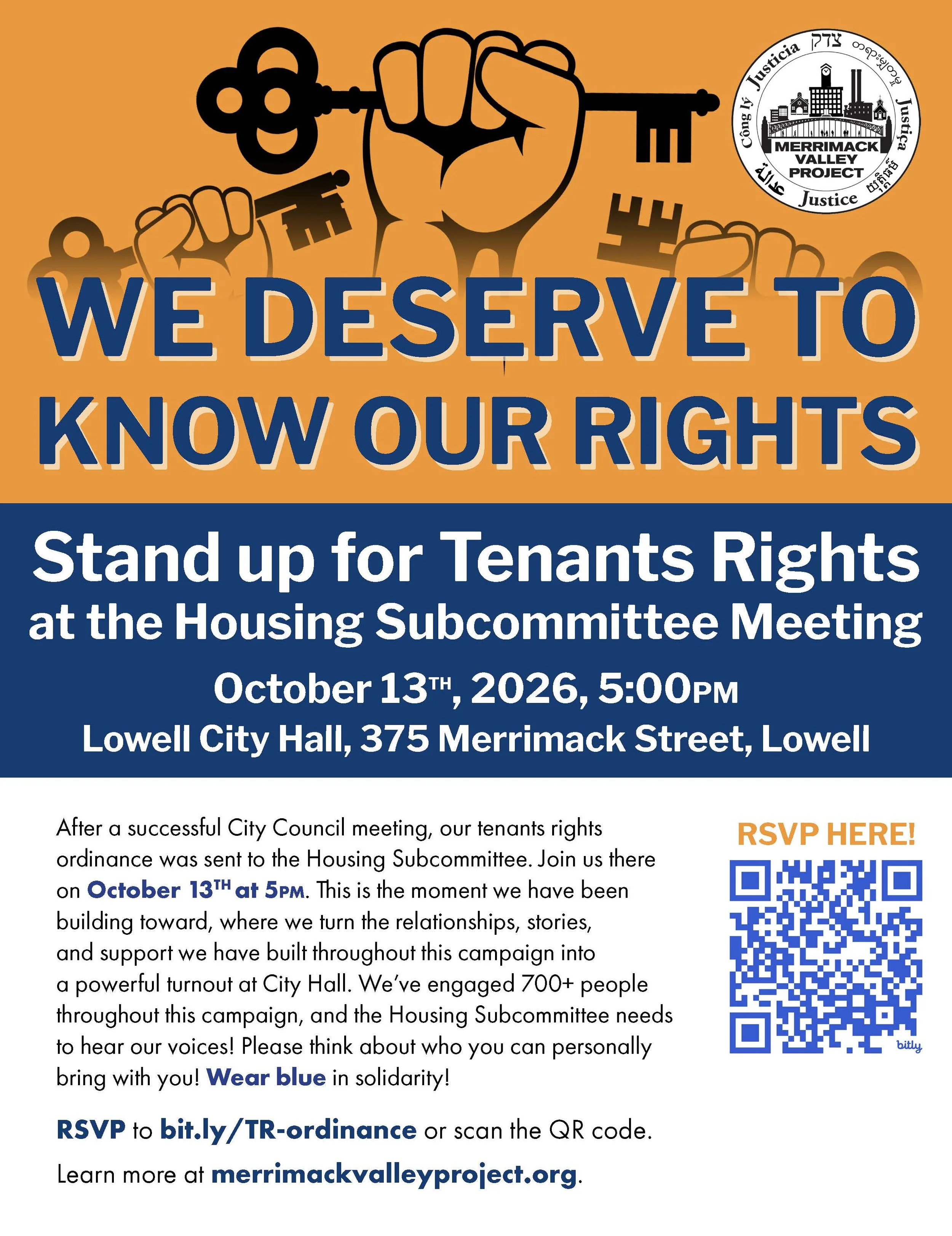 Stand Up for Tenants Rights at the Lowell Housing Subcommittee Meeting