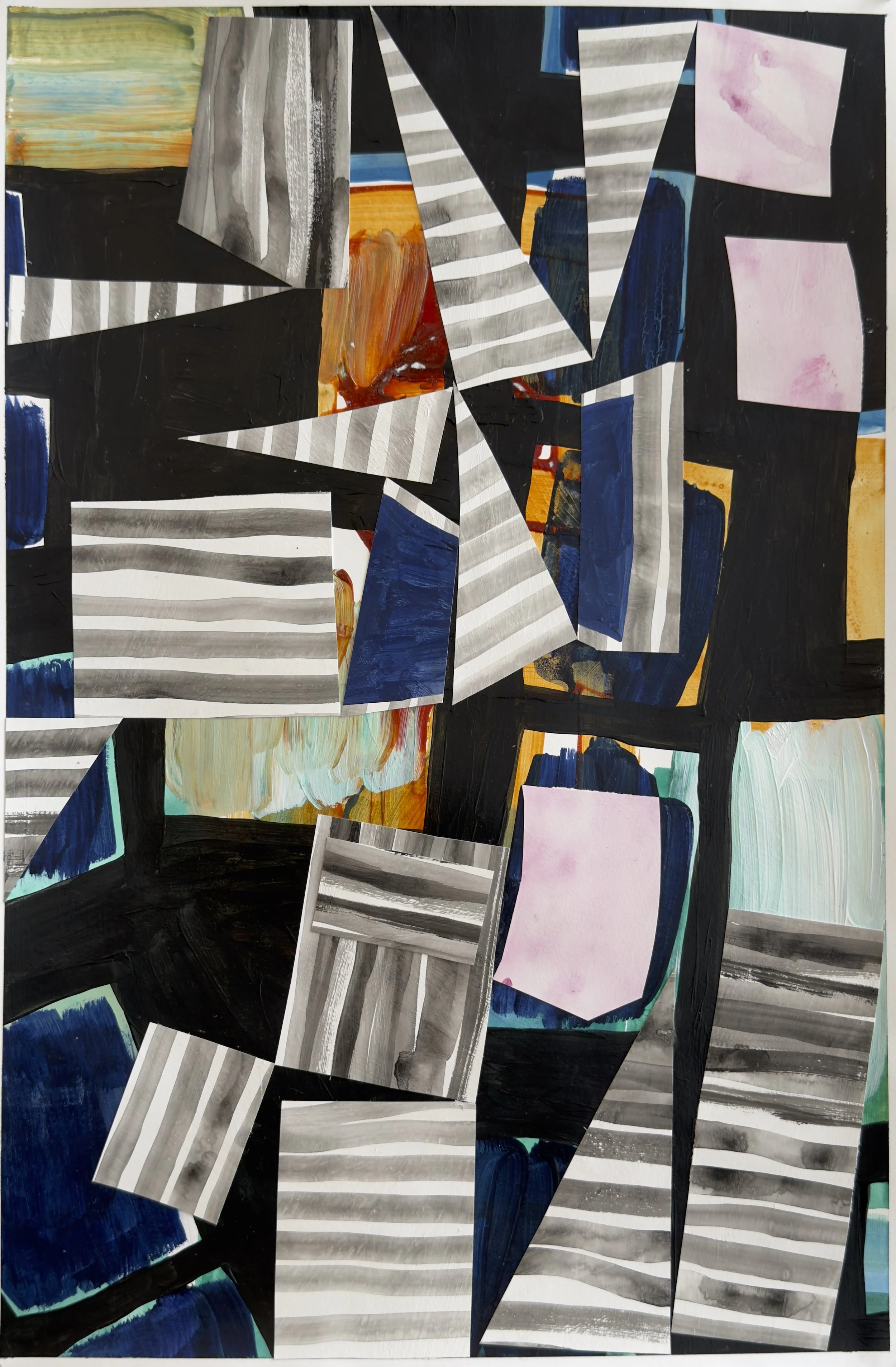  acrylic collage on paper  22” x 15”   2025 