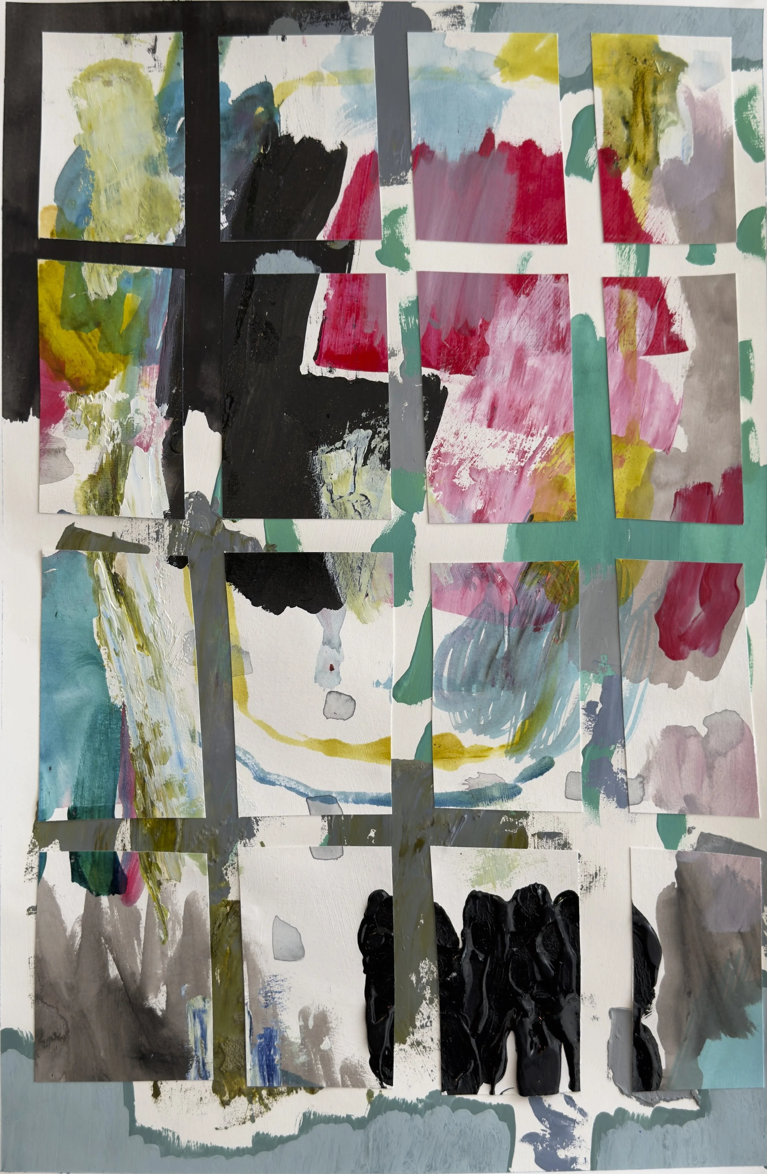  acrylic collage on paper  22” x 15”   2025 