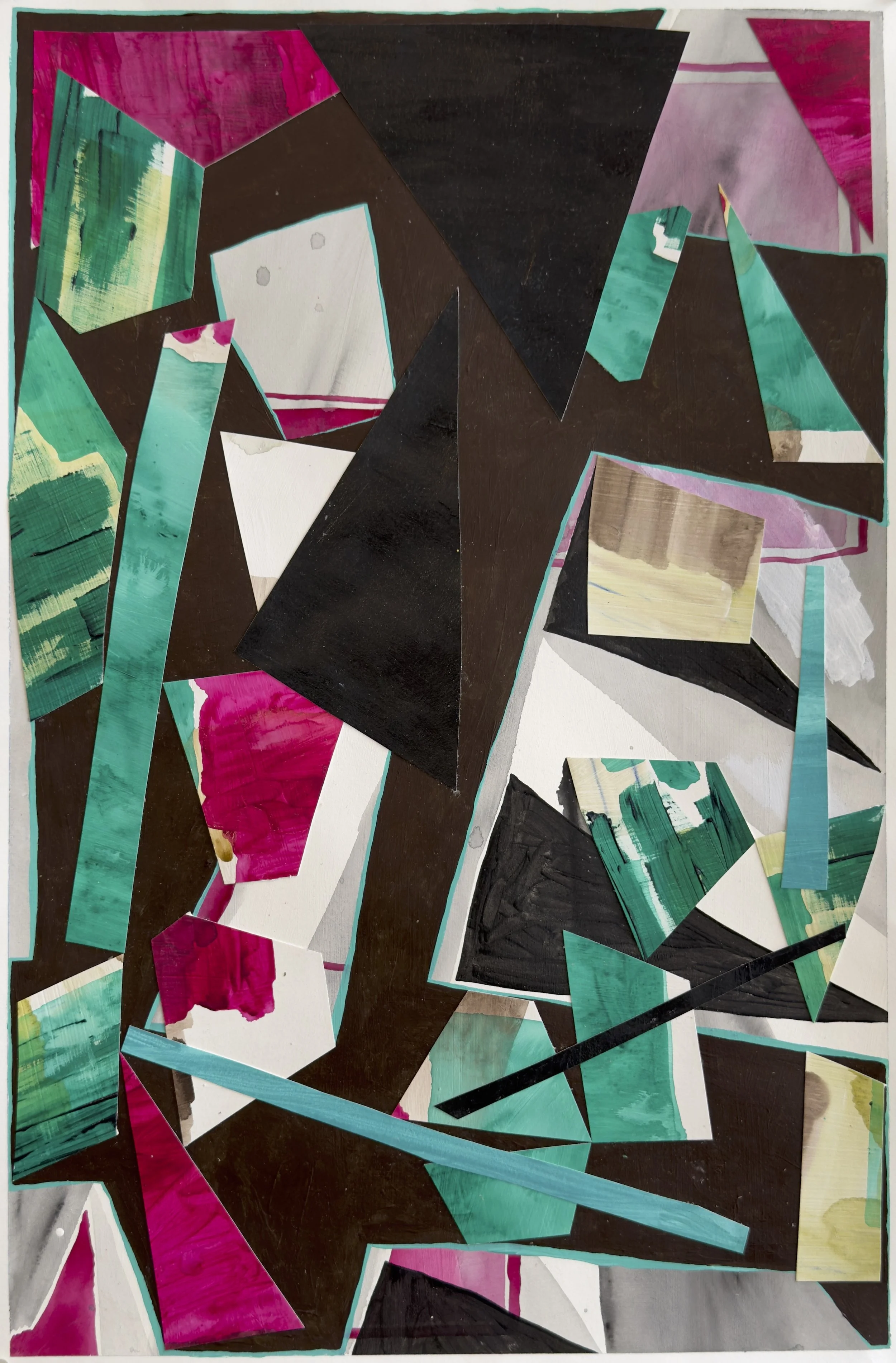  acrylic collage on paper  22” x 15”  2026 