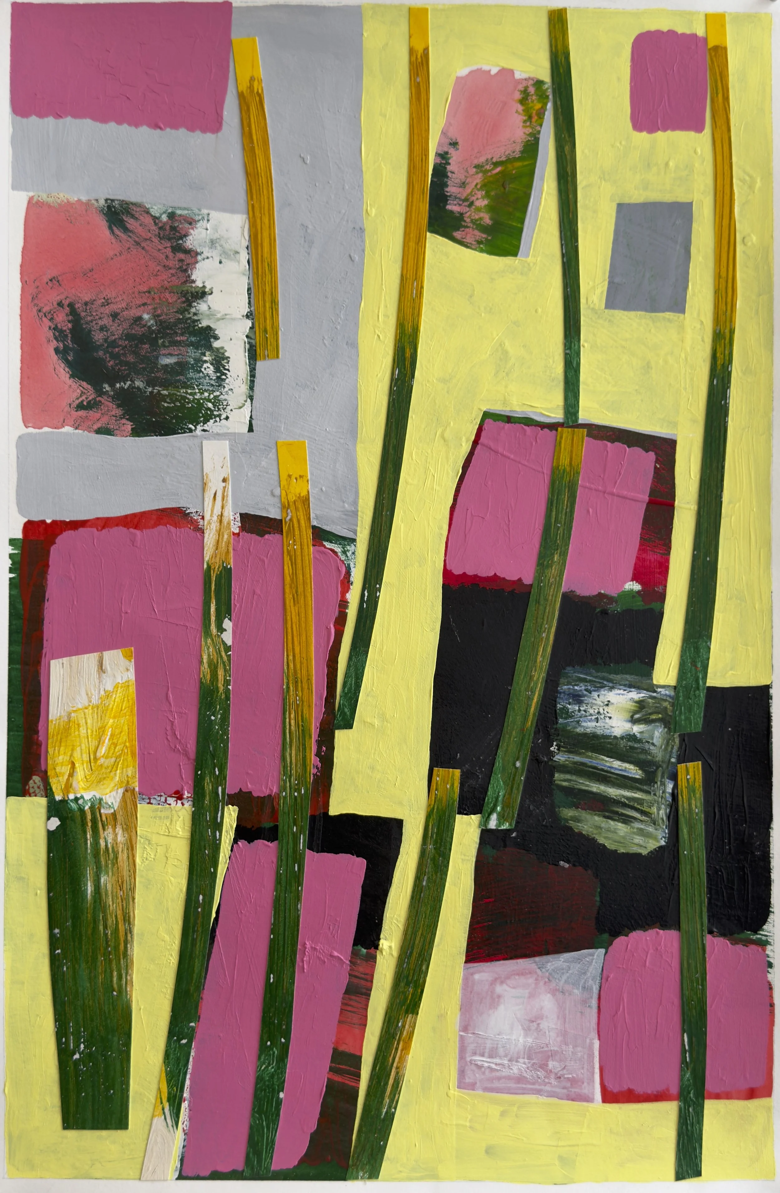  acrylic collage on paper  22” x 15”  2026 