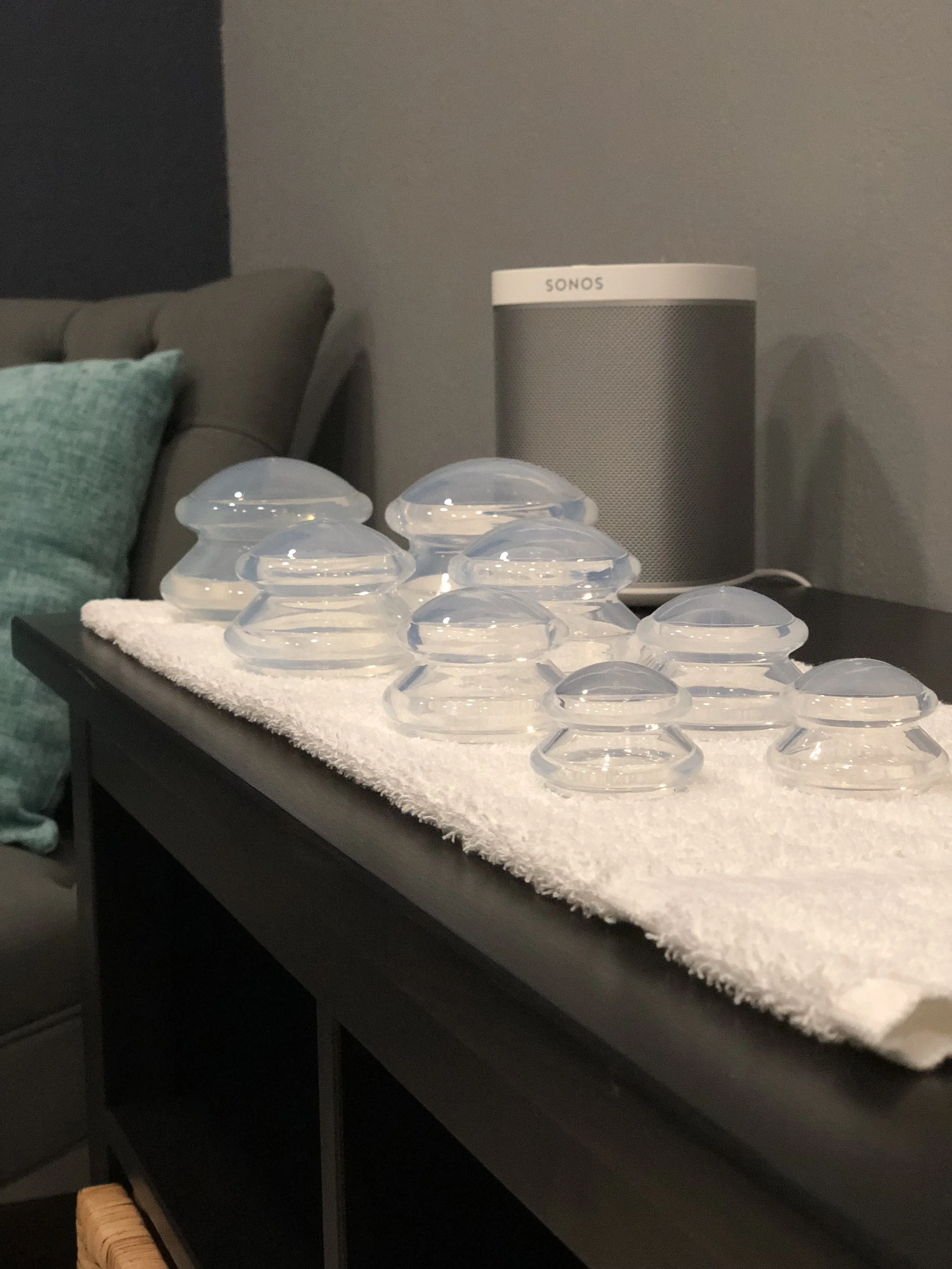 Dry cupping is used by our therapists to decompress tissue and break up muscle adhesions.