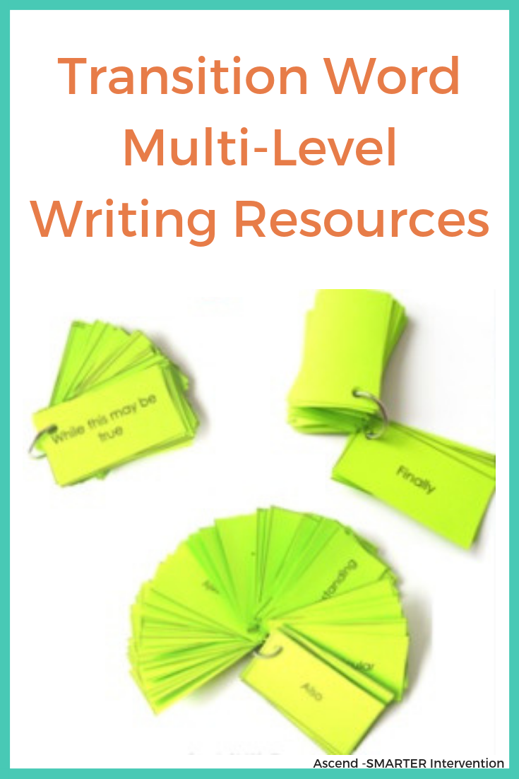 Transition word multi level writing resources.png