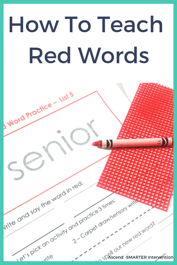 Spænding Støt dechifrere How to Teach Red Words | SMARTER Intervention