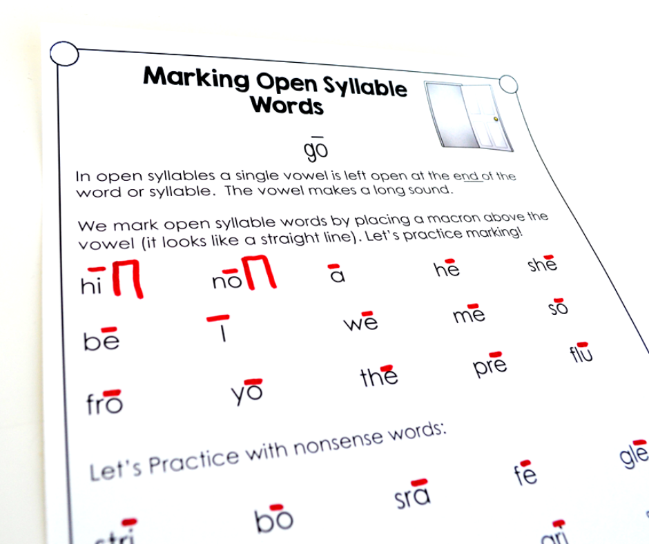 Understanding the Six Syllable Types Open Syllables SMARTER