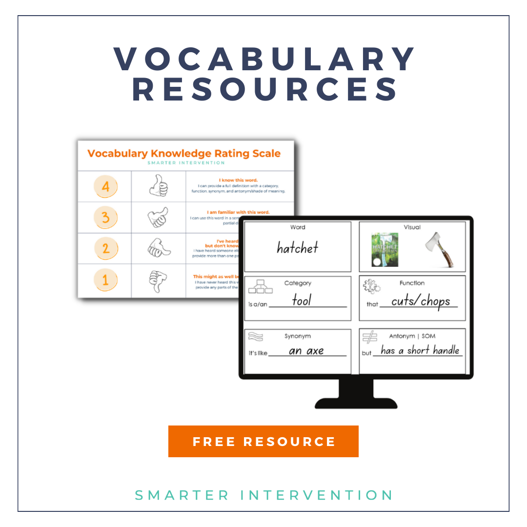 The Best Strategy to Develop Vocabulary Knowledge SMARTER Intervention