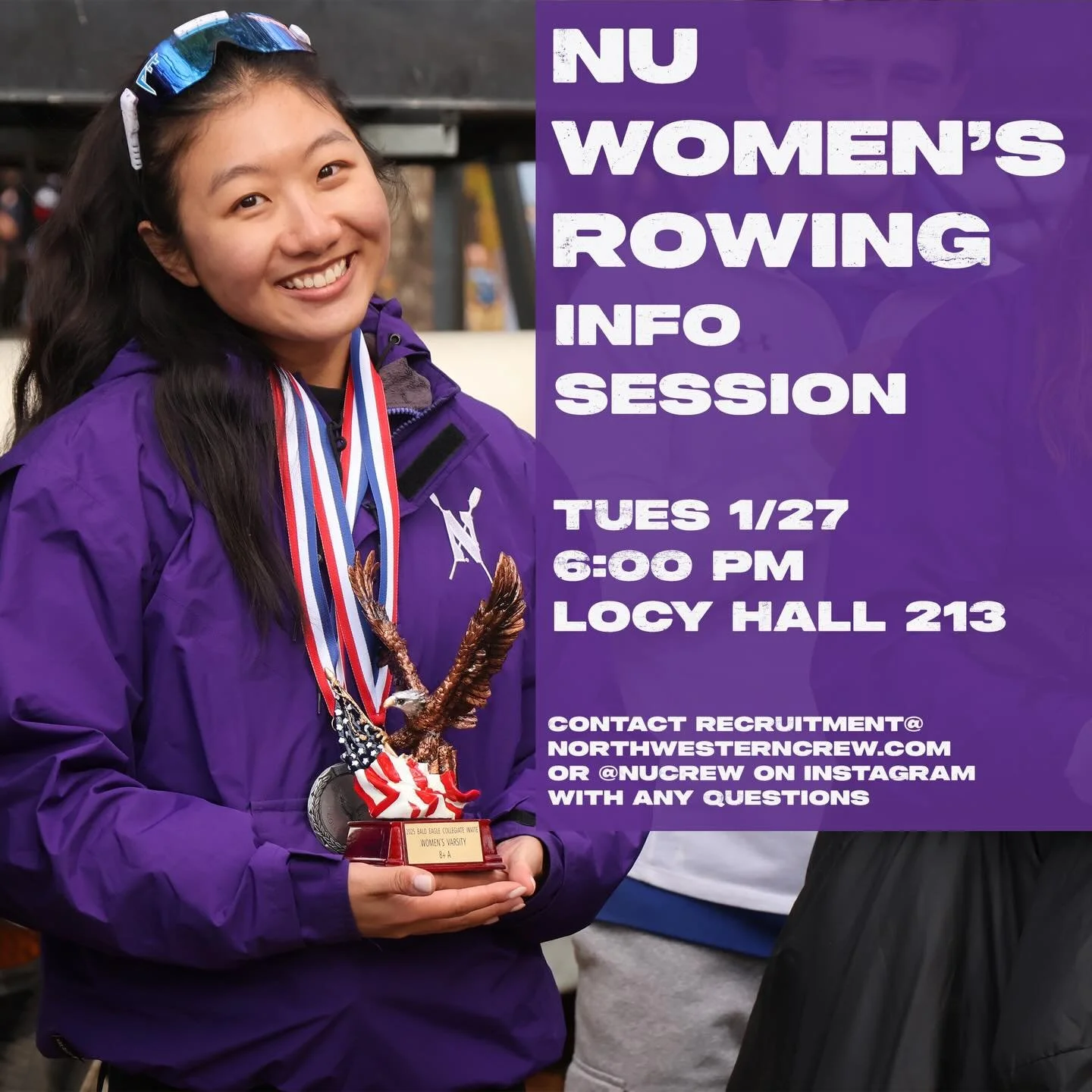 Are you interested in traveling around the country, winning medals, and making lifelong friends?

Look no further! This Tuesday, NU crew is hosting an info session for our women&rsquo;s team. Our women are an incredibly tight knit, competitive bunch,