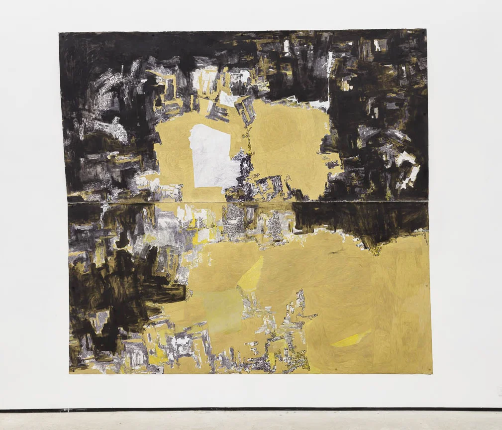 Untitled (Black and gold on white)