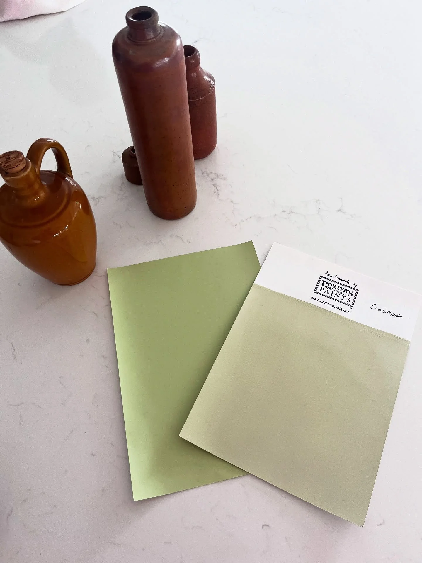 Borenore reno - A little moment of a room that was painted completed green! 

We started off with at least 20 paint swatches and got it down to these final two. 

Cosy attic bedroom for the grandchildren (and their parents).

Any guesses for the fina