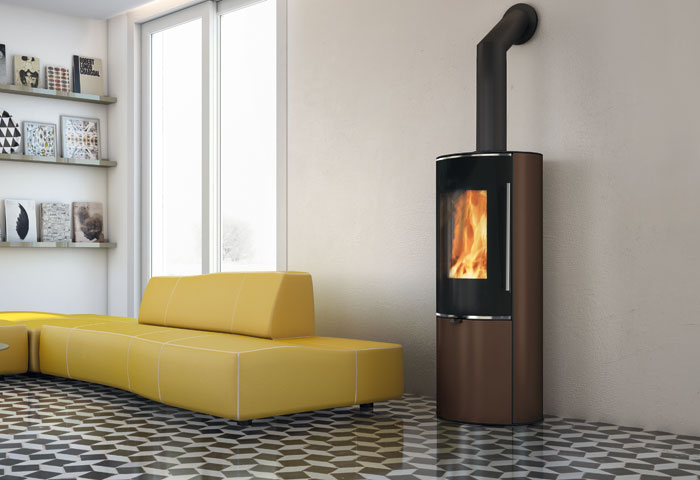 The new Edil Kamin Tally in Mocha with Glass door