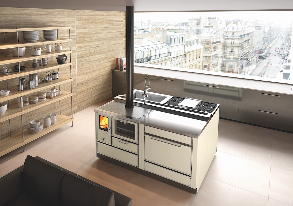 Kitchen Kamin KE90H in Ivory complete with companion modules
