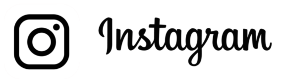 Instagram logo with the word 'Instagram' written in a cursive font.