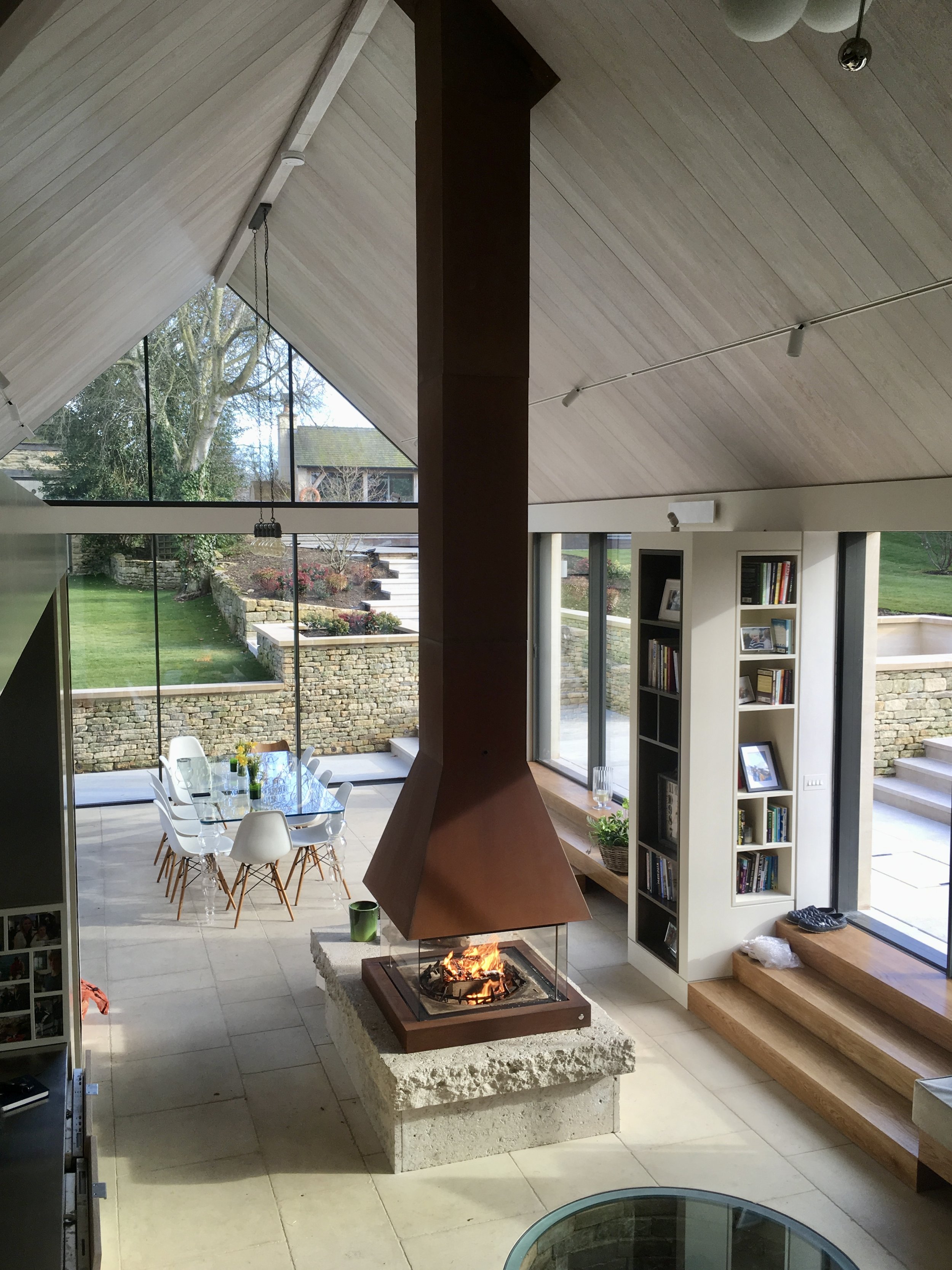 Panoramic Project Corten Steel & Bespoke Stone Base